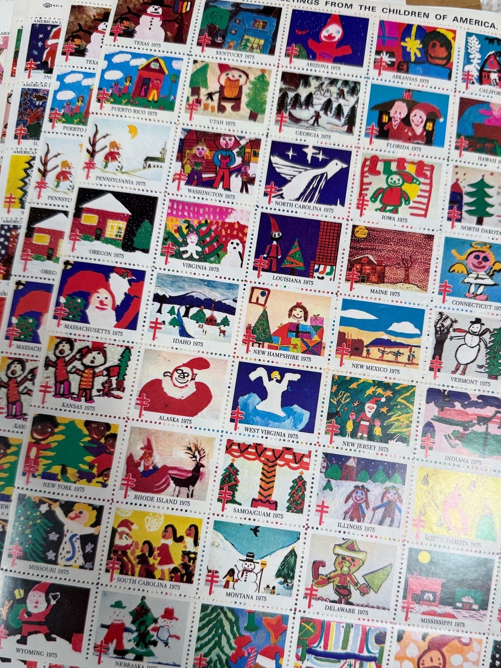 Vintage American Lung Association “Cinderella” Stamp Seals Christmas 1975-1980